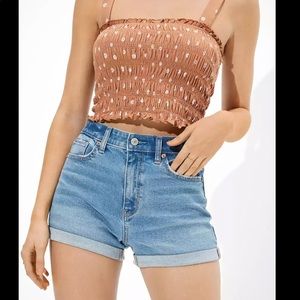 AE STRETCH DENIM MOM SHORTS